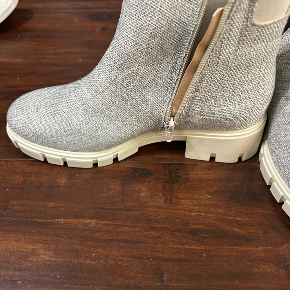 Journey, gray, tweed, ankle boots, new without tags
